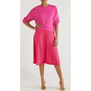 Women's Pink Satin Skirt XXL by Scoop